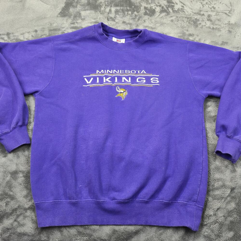 Vintage 90s Minnesota Vikings Crewneck Sweatshirt Russell Athletic Made in USA